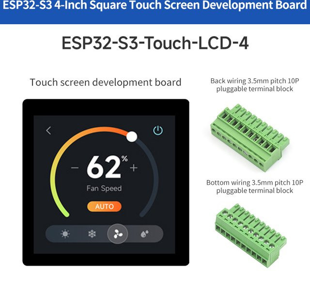 SHCHV ESP32-S3 Entwicklungsplatine mit 4-Zoll-LCD-Display, 32-Bit LX7 Dual-Core-Prozessor, 480 x 480 Pixel Auflösung, WLAN und Bluetooth sowie 5-Punkt-Touchscreen - Bild 1