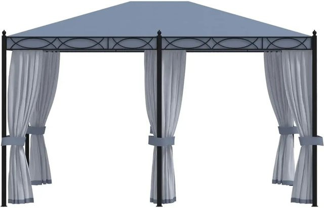 vidaXL Pavillon mit Mückennetzen in Anthrazit aus Stahl und Aluminium mit B/T/H: 400 x 300 x 270 cm - Bild 1