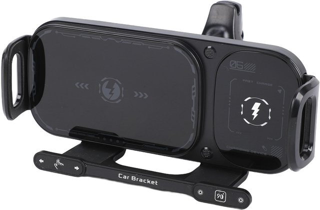 Kabelloses 15W Schnelllade-Autoladegerät für Samsung Galaxy Z Fold in Schwarz zur Befestigung am Lüftungsschlitz - Bild 1