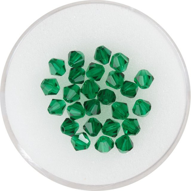 PRACHT Glasschliffglitzerperlen, 4 mm, Emerald - Bild 1