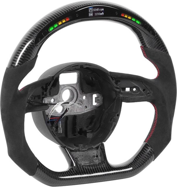 Awinner Carbonfaser-LED-Schaltanzeige mit Wildlederlenkrad in Schwarz für Audi B8.5 RS3 RS4 RS5 RS6 RS7 (2013–2016) - Bild 1