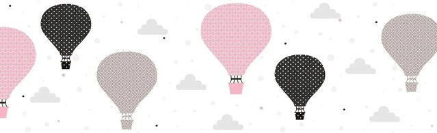Profhome Grafik Tapete Kindertapete Geometrisch Matt in Rosa Grau Schwarz, Breite: 0,15 m, Länge: 5,00 m - Bild 1