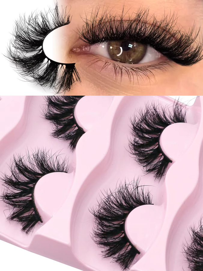 VELTRINAY Künstliche Wimpern, 5 Paar, Volumen, Natürlich - Bild 2