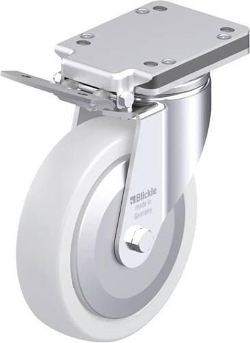 Blickle Stahlblech-Lenkrolle LH-SPO 200G-IS-FA in Weiß mit 200 mm Rad-Durchmesser und 900 kg Tragfähigkeit - Bild 1