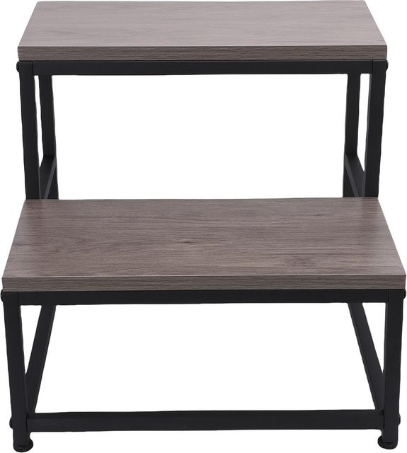 Aimo Holz-Trittschemel mit 2 Stufen in Braun für Kinder und Haushalt - Bild 1