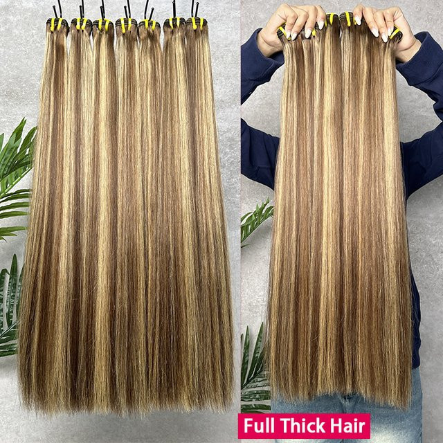 GDYLuxury Echthaar-Extensions, Ombre Honigblond Braun, 100% Jungfrauenhaar - Bild 1