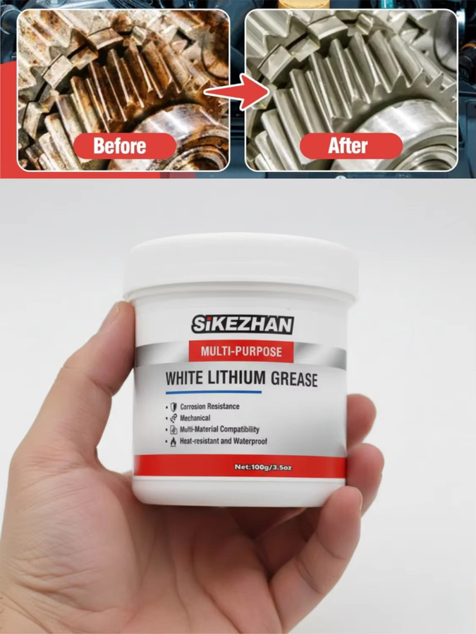 SIKEZHAN Mehrzweck-Lithiumfett in Weiß mit integrierter Bürste für Garagentore, Lager und Automobile - Bild 6