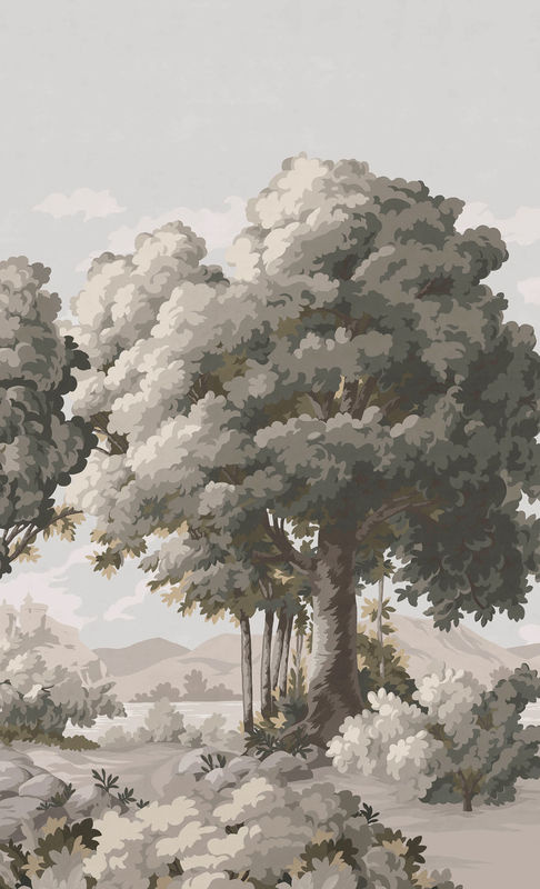 Isidore Leroy Tapete Vallée des Peintres Verdure Panel B mit Natur- und Landschaftsmotiv im Vintage-Stil - Bild 2
