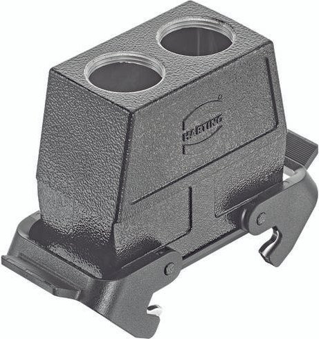 HARTING Kupplungsgehäuse aus Kunststoff in Schwarz und Grau, Artikelnummer 19 30 716 0766 - Bild 1