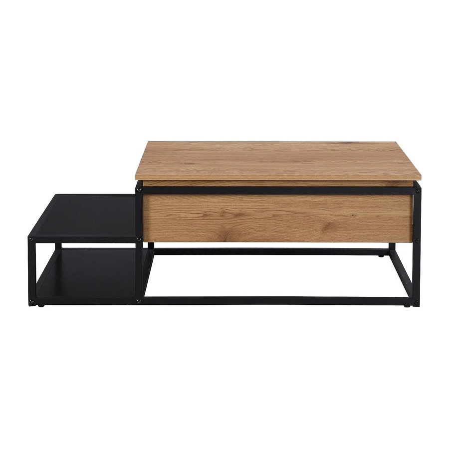 Couchtisch Lutesa von Vente-unique in Schwarz und Naturfarben Hell, rechteckig, Breite: 110 cm - Bild 2