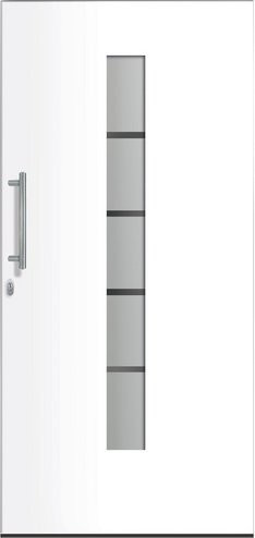 RORO Haustür R351 Luxus aus Aluminium und Kunststoff in Weiß mit Glaseinsatz - Bild 1