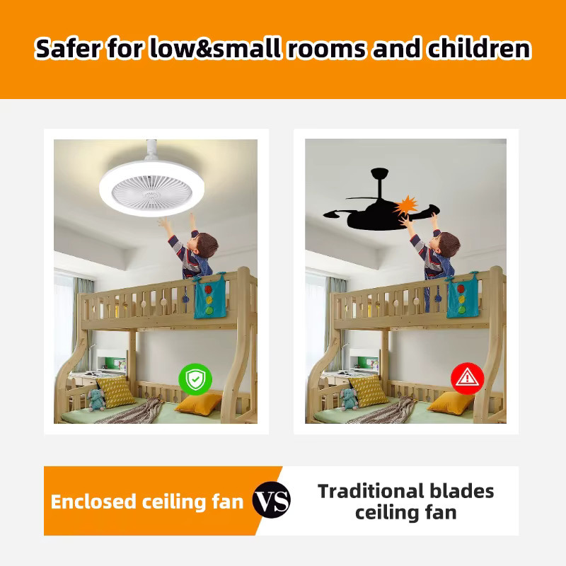 CANMEIJIA LED Deckenventilator mit Fernbedienung in Weiß, moderner runder Deckenleuchte für Schlafzimmer und Wohnzimmer - Bild 2