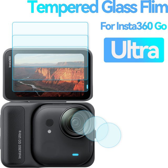 SZKOSTON Displayschutzfolie aus gehärtetem Glas für Insta 360 Go Ultra, transparentes Zubehör-Set für das Kameraobjektiv - Bild 1