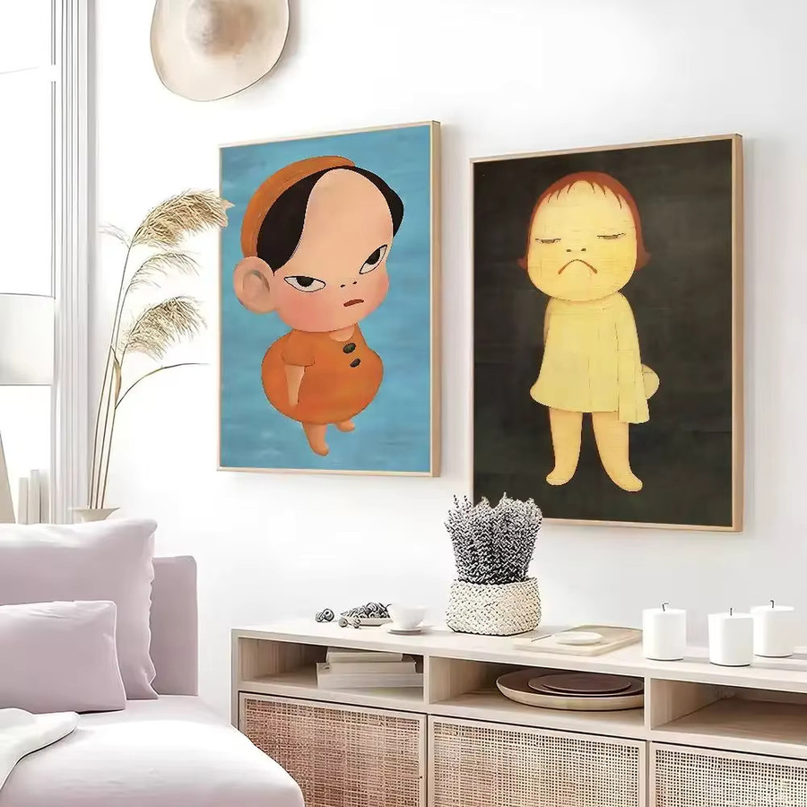 Potdemiel Yoshitomo Nara Klassisches Poster als Aufkleber in Weiß und Multicolour für ästhetische Wandgestaltung - Bild 5