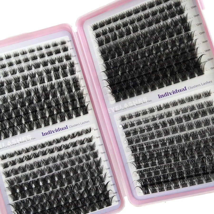Xianzi Wimpern Cluster, 40 Reihen, D Curl, 3D Wispy, Unisex - Bild 6