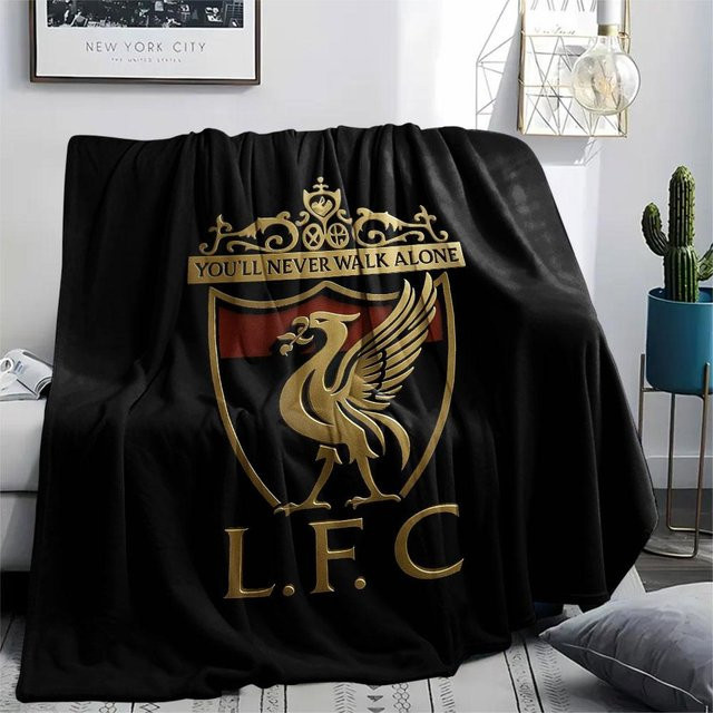 Flanell-Decke Liverpool bedruckt von HAPPYDAYSET, weicher Überwurf in Schwarz, B/B: 80 x 120 cm - Bild 1
