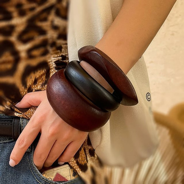 Maillard Armband, Holz, Schwarz, Vintage, Unisex - Bild 1