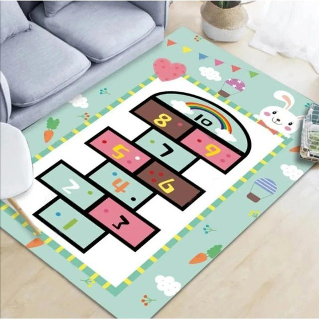 Wucifang Jewelry Pädagogischer Hüpfspiel-Zahlen Teppich aus Polyester, Rutschfeste Spielmatte für Kinder, Mehrfarbig, B: 60 cm, L: 90 cm - Bild 1