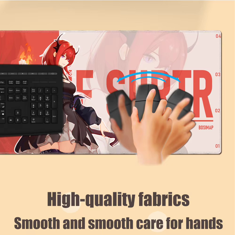 HYBXAXC XXL Gaming Mauspad Arknights Endfield Laevatein Anime Motiv Schreibtischunterlage Multicolour - Bild 4