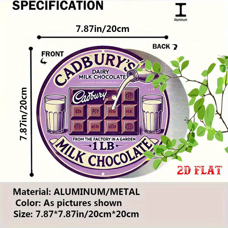 Cadbury Rundes Aluminiumschild im nostalgischen Design, Farbe: Lila, Durchmesser: 20,0 cm - Bild 2