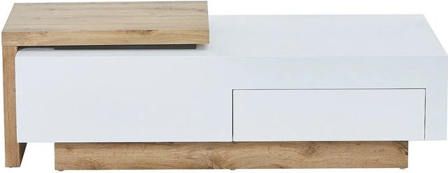 Vente-unique Couchtisch Mandrea aus MDF in Naturfarben Hell und Weiß, ausziehbar, rechteckig - Bild 1