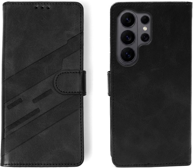 Leder-Flip-Hülle für Samsung Galaxy S26 S25 S24 S23 Ultra S22 Plus FE A36 A37 A56 A26 A15 A16 Kartenetui mit Prägung in Grün - Bild 1