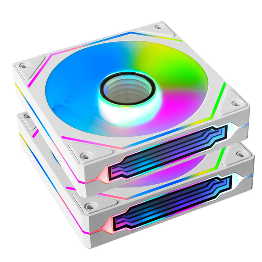 Manmu RGB Computergehäuse-Lüfter 120 mm, weiß, 12 V Luftkühler für PC-Gaming - Bild 7