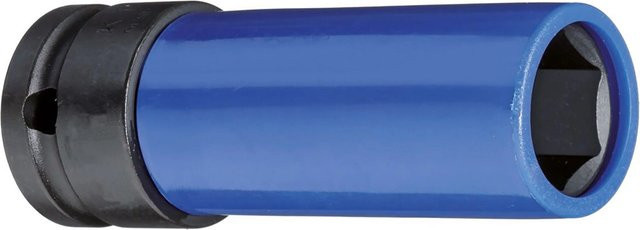 Gedore red Schlagschraubereinsatz mit Schonhülse, 6-kant, SW 17 mm, 12,5 mm Antrieb, Edelstahl, blau/rot - Bild 1