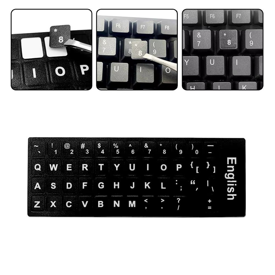 Schwarze Tastatur-Aufkleber für Laptop und Notebook mit englischem Tastaturlayout - Bild 5