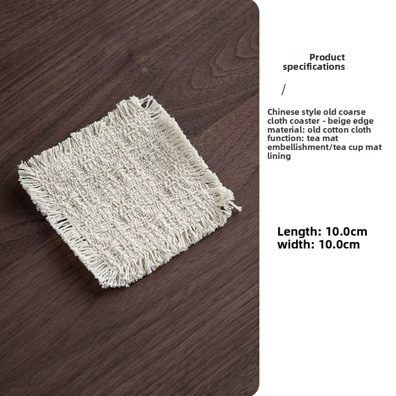 Handgemachte Zen Teetasse Untersetzer aus Filz im Retro-Stil mit Halterung, quadratisch - Bild 3