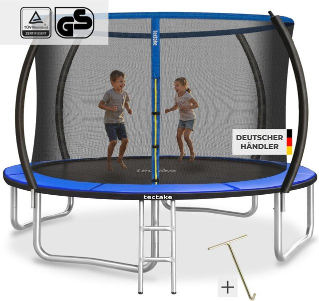 tectake Trampolin Ø 305 cm GS-zertifiziert Schwarz Blau - Bild 1