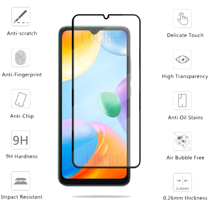 4er-Pack Gehärtetes Glas Schutzfilm für Xiaomi Redmi 10C, Transparent, 9H HD Vollabdeckung - Bild 2