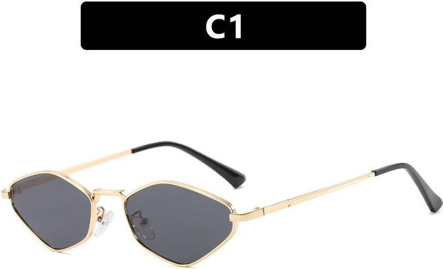 Yiran Health & Beauty Sonnenbrille, hexagonal, Metall, Gold, Damen, Vollrand - Bild 1