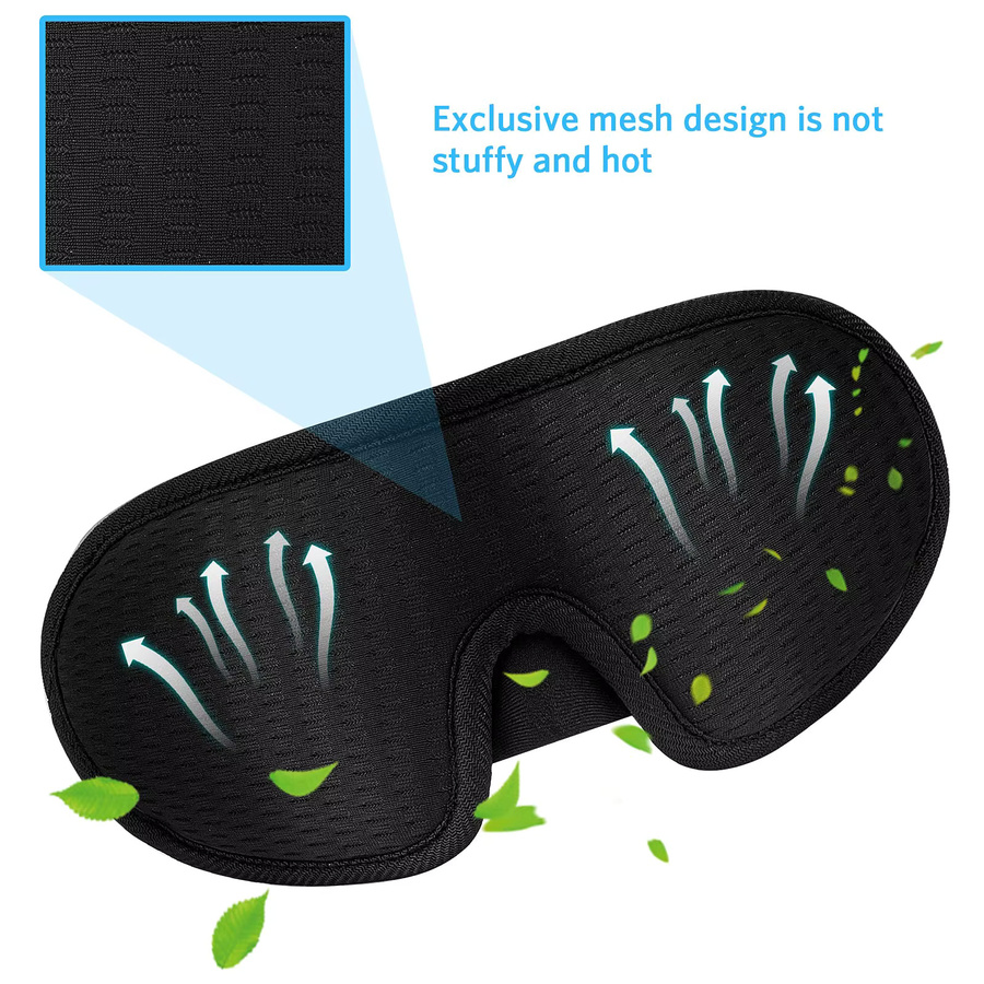 3D-Schlafmaske, Unisex, 100 % Blockout, mit verstellbarem Riemen - Bild 4
