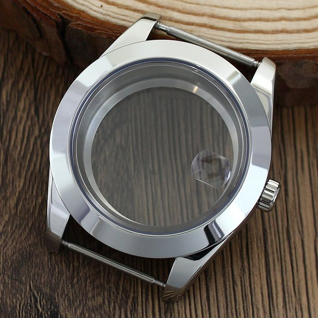 Fanya losch Uhrengehäuse Edelstahl, Saphirglas, 36mm 39mm, Silber - Bild 1