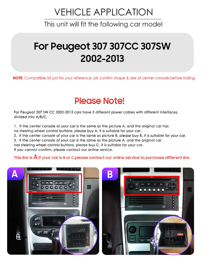 Hizpo 6115 Autoradio für Peugeot 307 307CC 307SW in Schwarz mit kabellosem CarPlay, Android Auto und Bluetooth als 2DIN DVD System - Bild 2