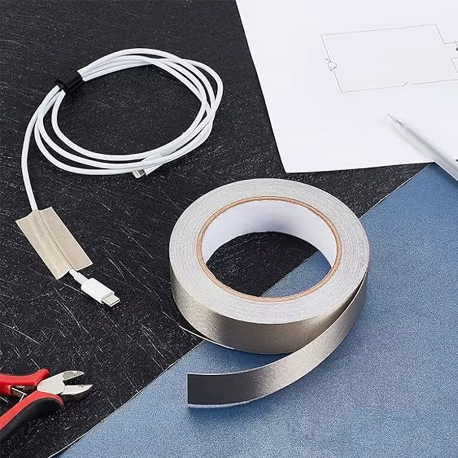 APORNI Silber leitfähiges Gewebeband zur einseitigen elektromagnetischen Abschirmung für Laptop und LCD - Bild 2
