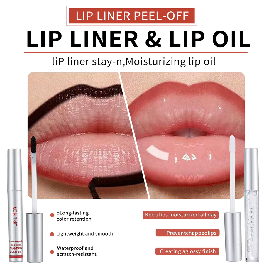 Lippenöl-Set mit Lipliner, glänzend, Unisex - Bild 5
