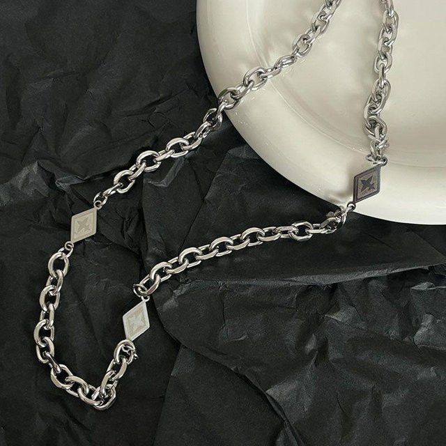 Mangxing Halskettenset Kreuz, Edelstahl, Silber, Unisex - Bild 1