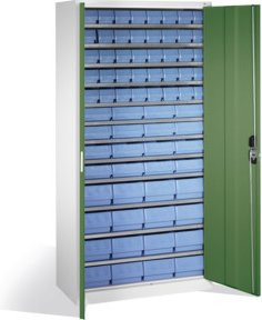 C+P Magazinschrank mit 72 Regalkästen, Front Resedagrün und Korpus Lichtgrau, H x B x T: 198 x 100 x 42 cm - Bild 1