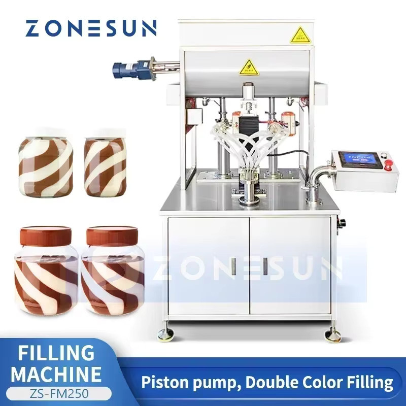 ZONESUN Wirbelfüllmaschine ZS-FM250 Zweifarbige Dickpaste-Abfüllmaschine in Silber - Bild 2