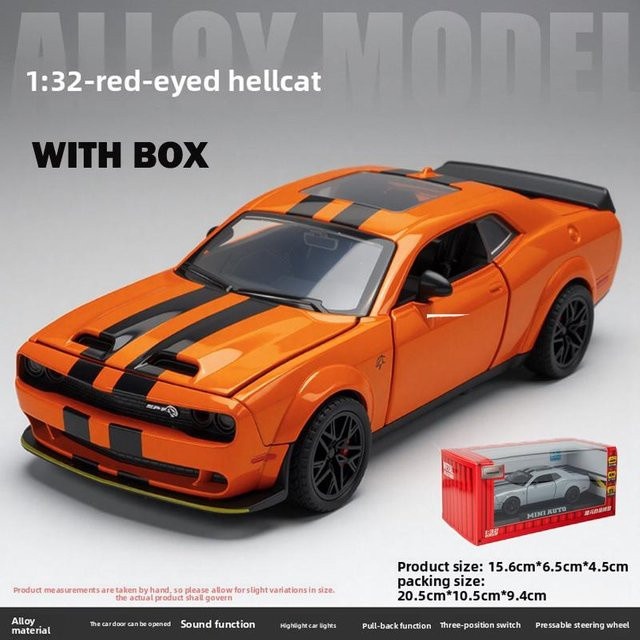 Linyi toy car Dodge Charger Hellcat, Modellauto, 1/32 Maßstab, Metall, mit Ton und Licht, ab 4 Jahren - Bild 1