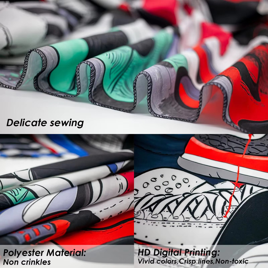 VIKAMA Wandteppich Sneakers Graffiti Collage Street Style Wandbehang Multicolour Breite: 60 cm, Höhe: 40 cm - Bild 4