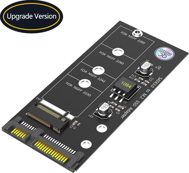 deepartner M.2 NGFF SSD zu SATA 3.0 Adapter B & M Key in Schwarz für SSD 2280 2260 2242 2230 - Bild 1