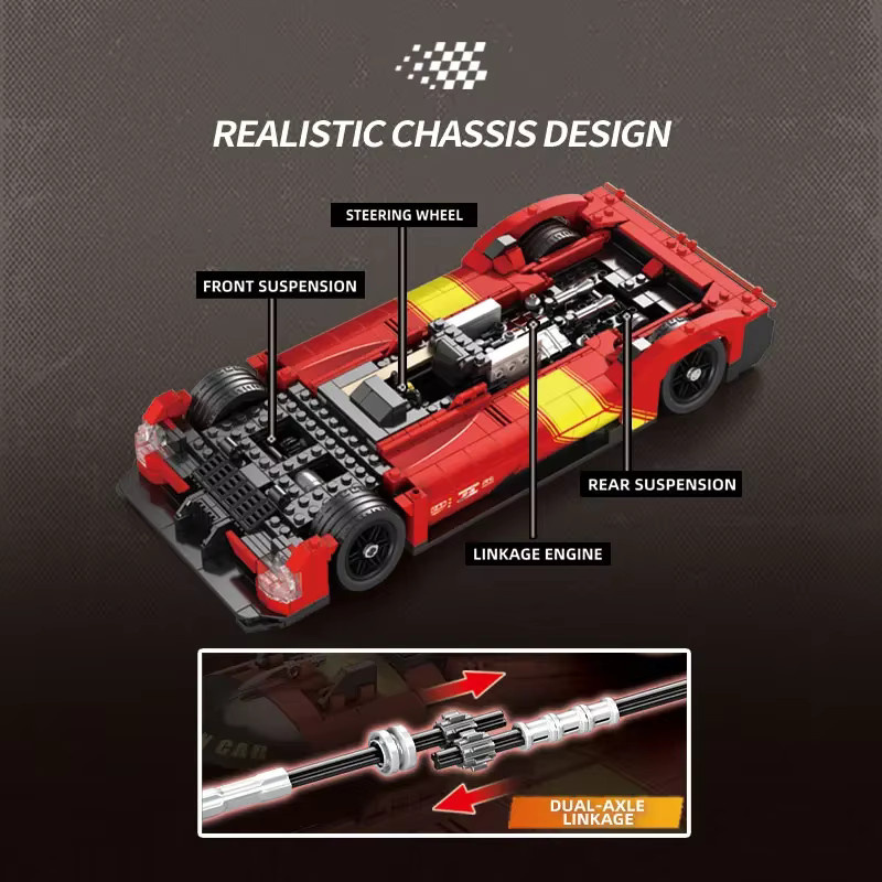 REOBRIX Supercar Bausteine, Rot, 1:16, 1370 Teile - Bild 3