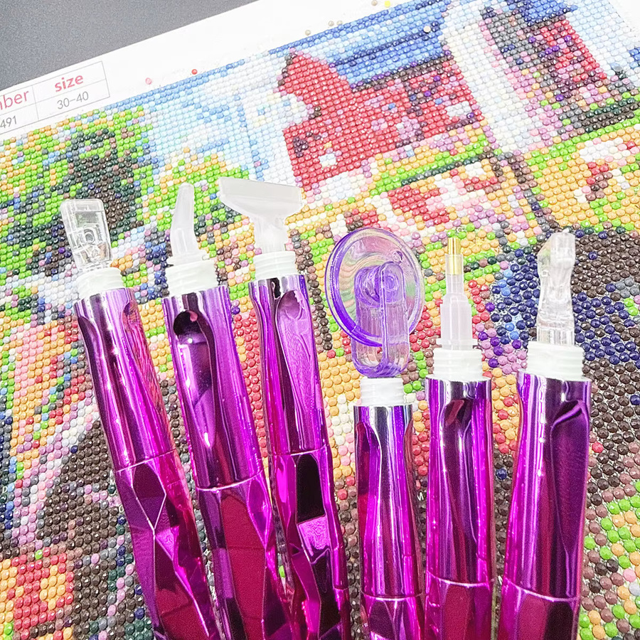 9-teiliges Diamant-Malerei-Set mit Punktkleber-Roller und Werkzeugset in Multicolour aus Kunststoff - Bild 3