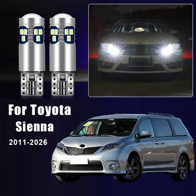 YaLumei T10 W5W LED-Parkleuchten Set für Toyota Sienna XL30 XL40, 2 Stück, Silber - Bild 1