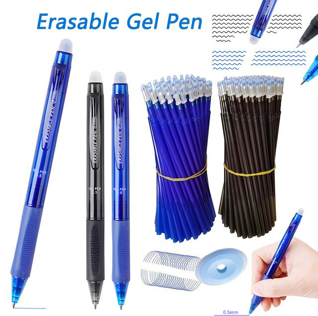 MROOFUL Löschbares Gelschreiber-Set mit großem Tintenfassungsvermögen, 0,5 mm, Farben: Schwarz, Blau und Mehrfarbig - Bild 1