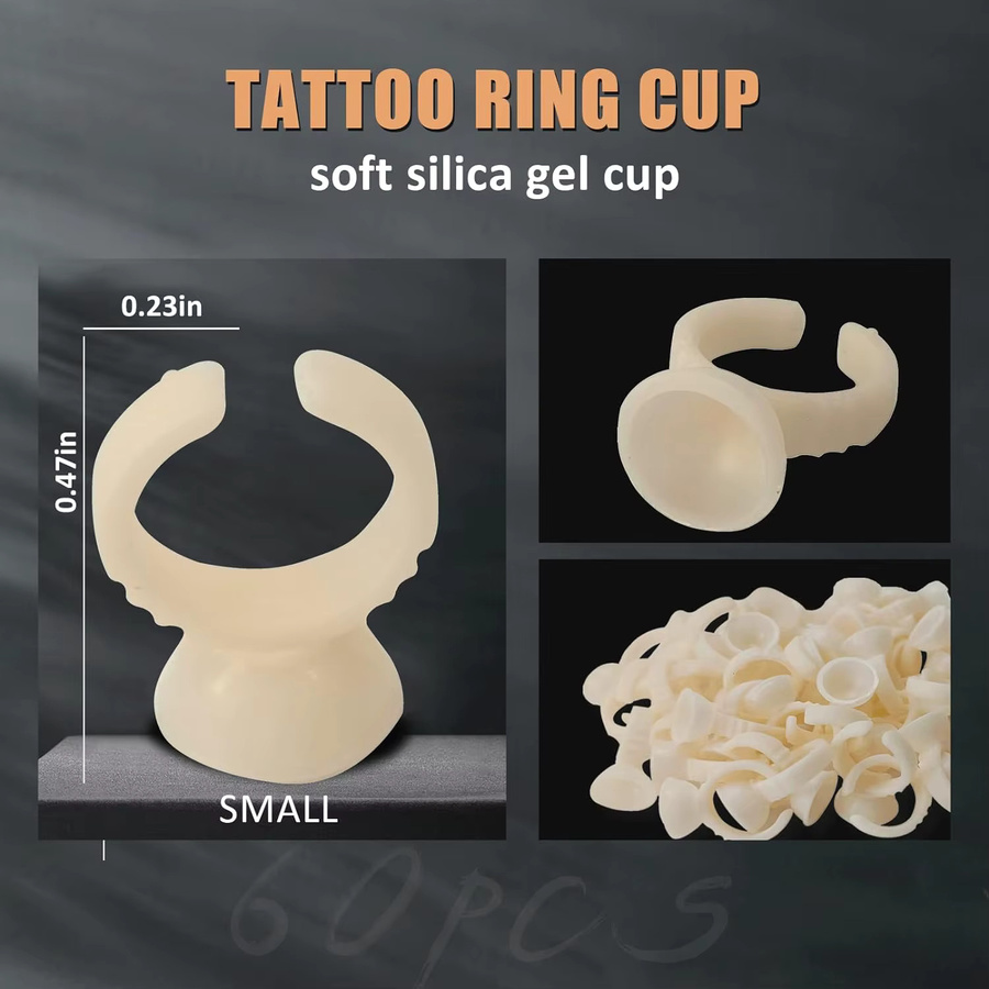 KVM Ring-Tattoo-Tintenbehälter, 100 Stück, Silikon, Einweg - Bild 2