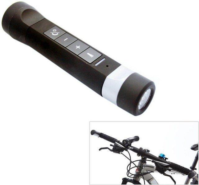 JVR Multifunktions-Bluetooth-Lautsprecher mit Taschenlampe für das Fahrrad in Grau - Bild 1